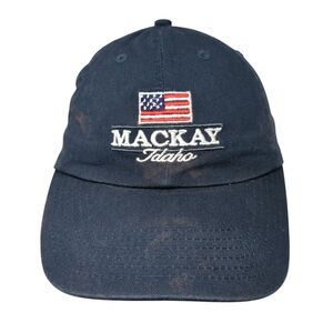 Mackay Idaho USA Flag Strapback Hat Blue One Size Adjustable Ohiopyle
